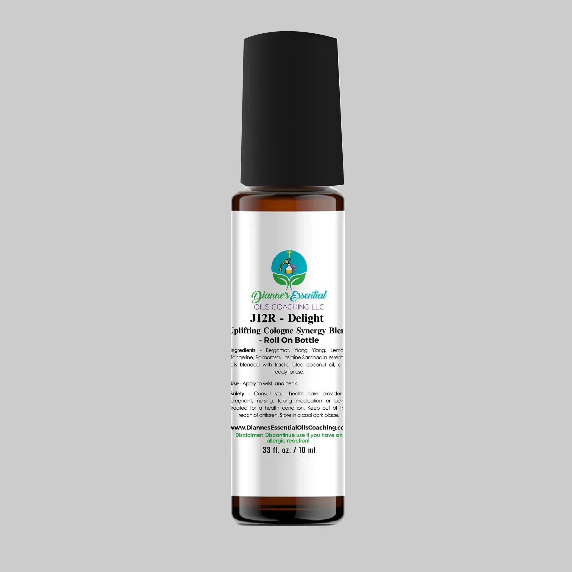 J12R – Delight Uplifting Cologne Synergy Blend – Roll On Bottle - diannesessentialoilscoaching