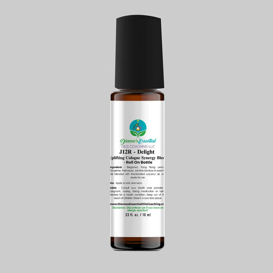 J12R – Delight Uplifting Cologne Synergy Blend – Roll On Bottle - diannesessentialoilscoaching