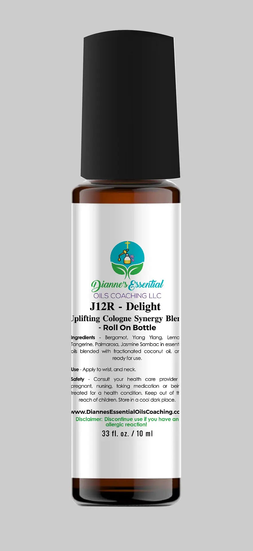 J12R – Delight Uplifting Cologne Synergy Blend – Roll On Bottle